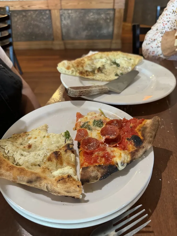 Pepperoni Pizza and White Pizza
